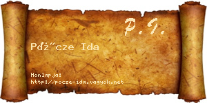 Pöcze Ida névjegykártya
